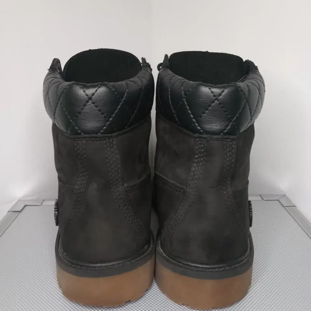 Timberland Mens Size 6 US 6.5 UK Black Suede Leather 6-Inch Boots Waterproof